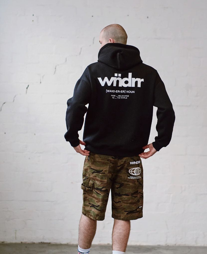 WNDRR The World Hood Sweat/ Black