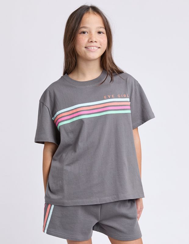 Eve Girl Retro Tee/ Charcoal [8-16YEARS]