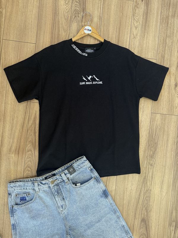 Rinsed Co Waffle Tee/ Black