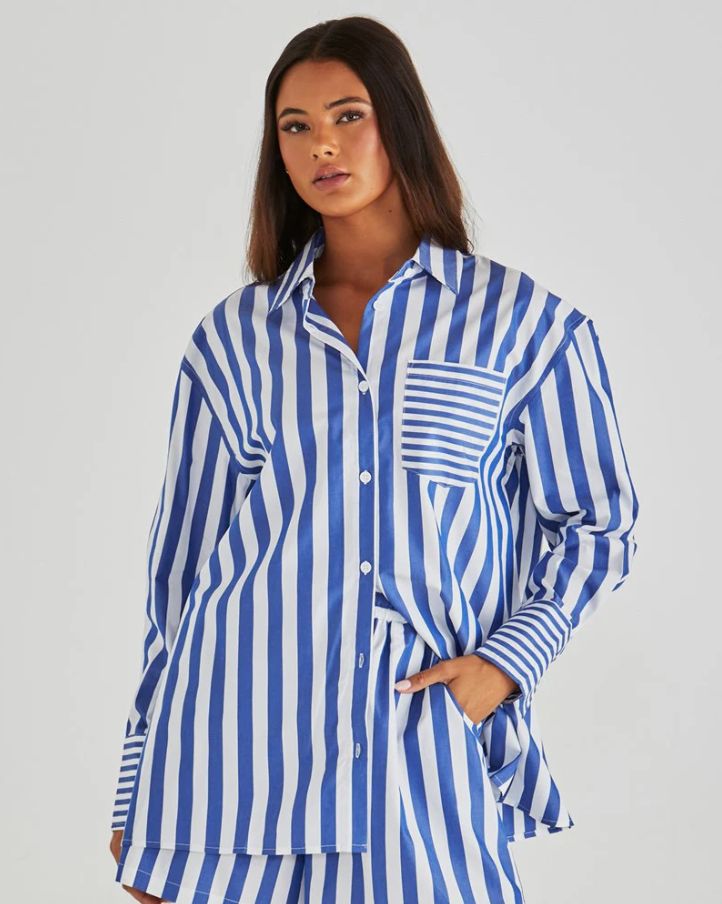 Sass Brynne Shirt/ Blue &amp; White Stripes