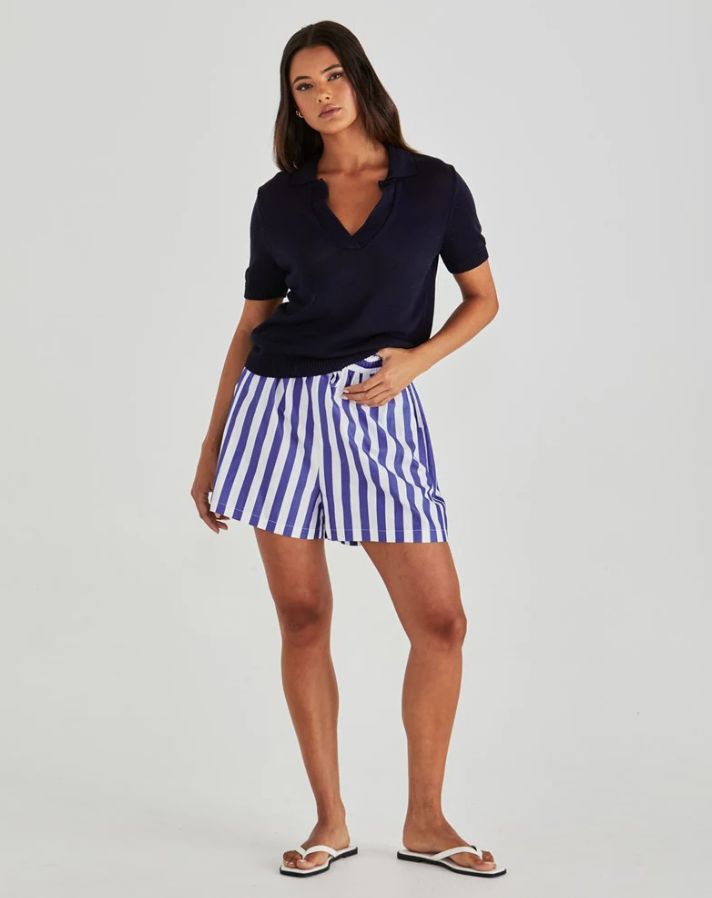 Sass Brynne Short/ Blue &amp; White Stripes