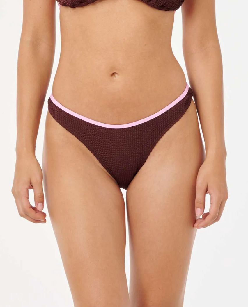 Rip Curl Luxe Surf High Cut Cheeky Coverage Bikini Bottom
