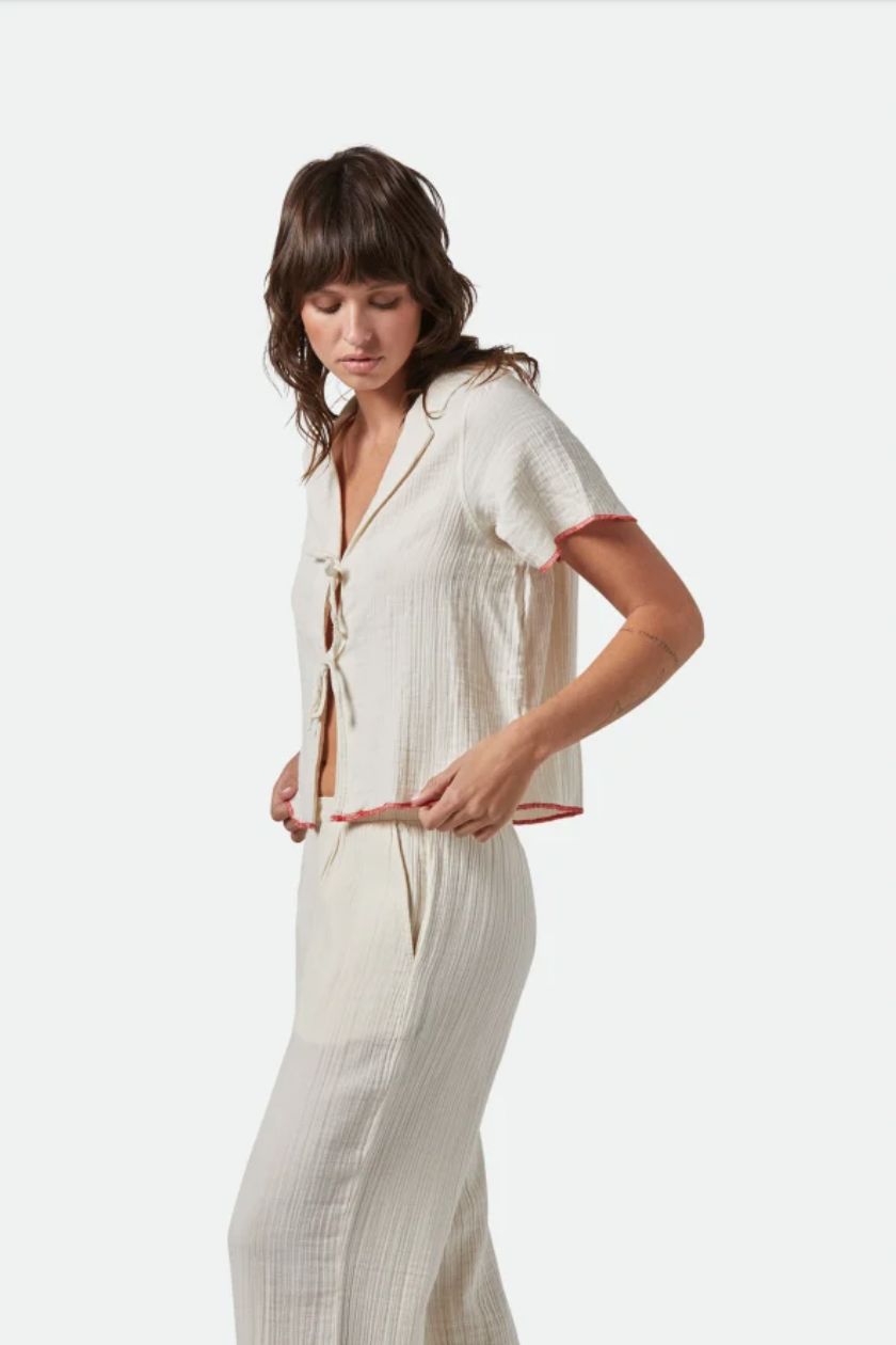 Brixton Wandering Tie Top/ Off White
