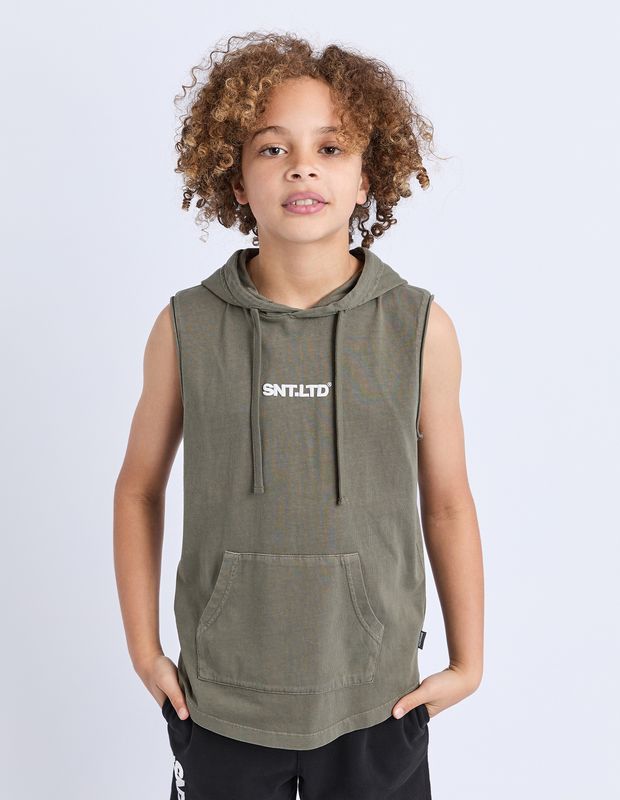 St G Boys Podium Hooded Muscle / Khaki [8-16YEARS]