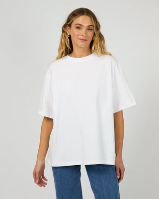 Silent Theory Oversized Tee, Women's, White, Cotton, Crew Neck, Short Sleeve, Casual Basics View.