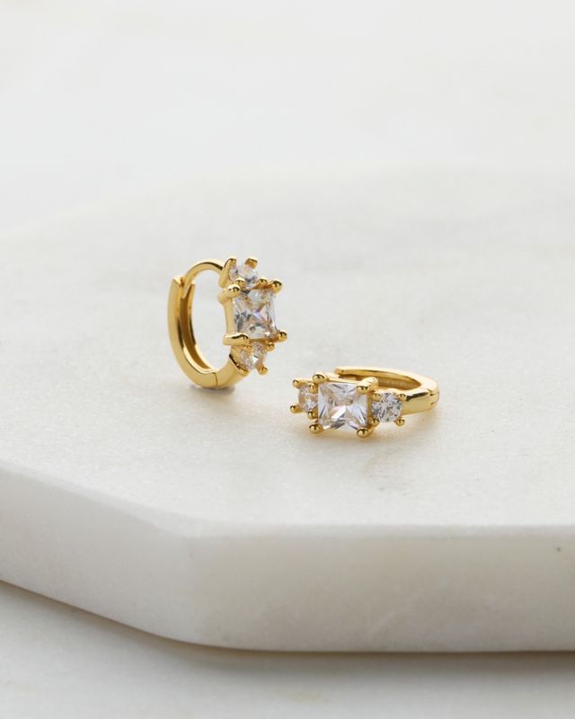 Zafino Portia Crystal Huggie in Gold