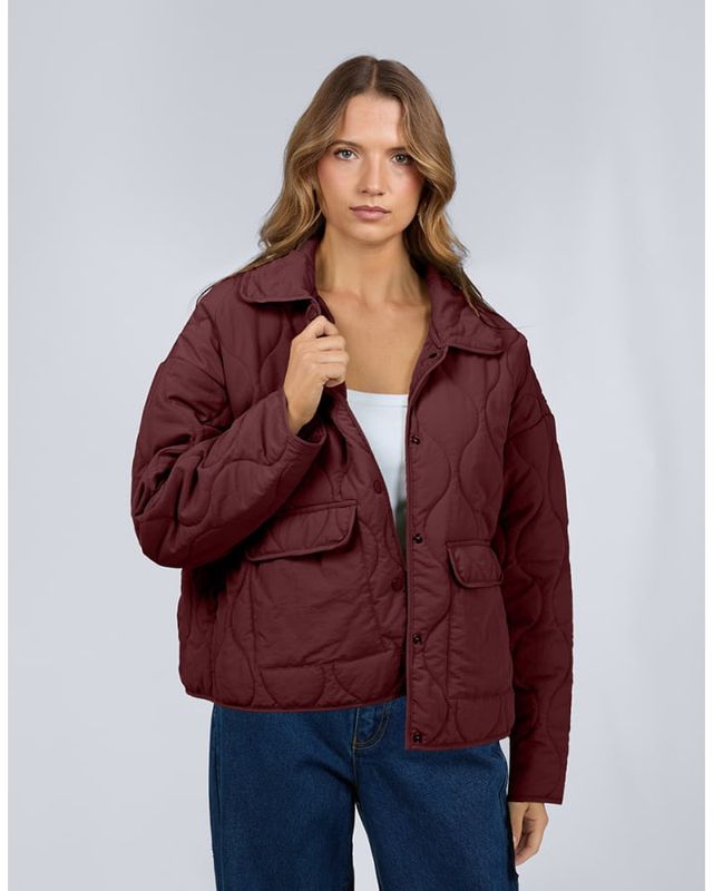 Silent Theory Archer Stitched Jacket in Cherry