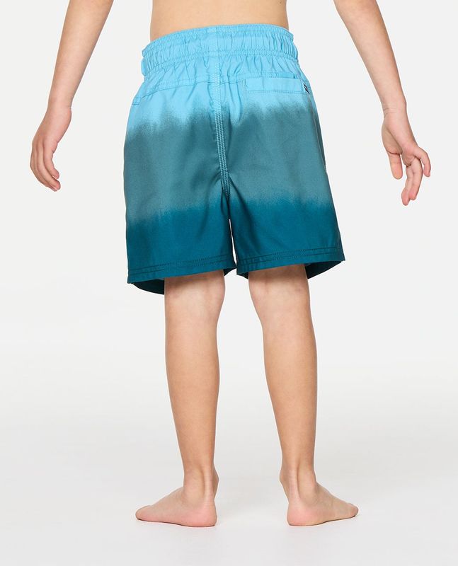 Back shot of a boy model wearing the Ripcurl Boys Dip Volley Shorts [1-8YEARS] featuring a pocket on the top right.