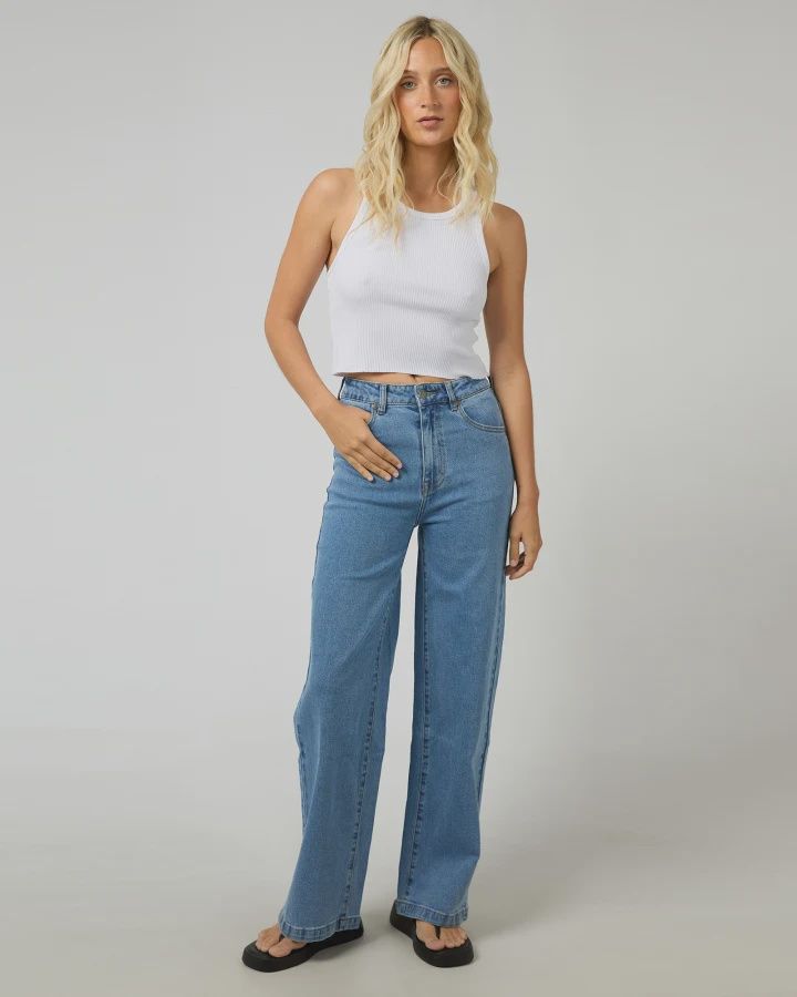AAE Jacqui Wide Leg Jeans in Light Blue