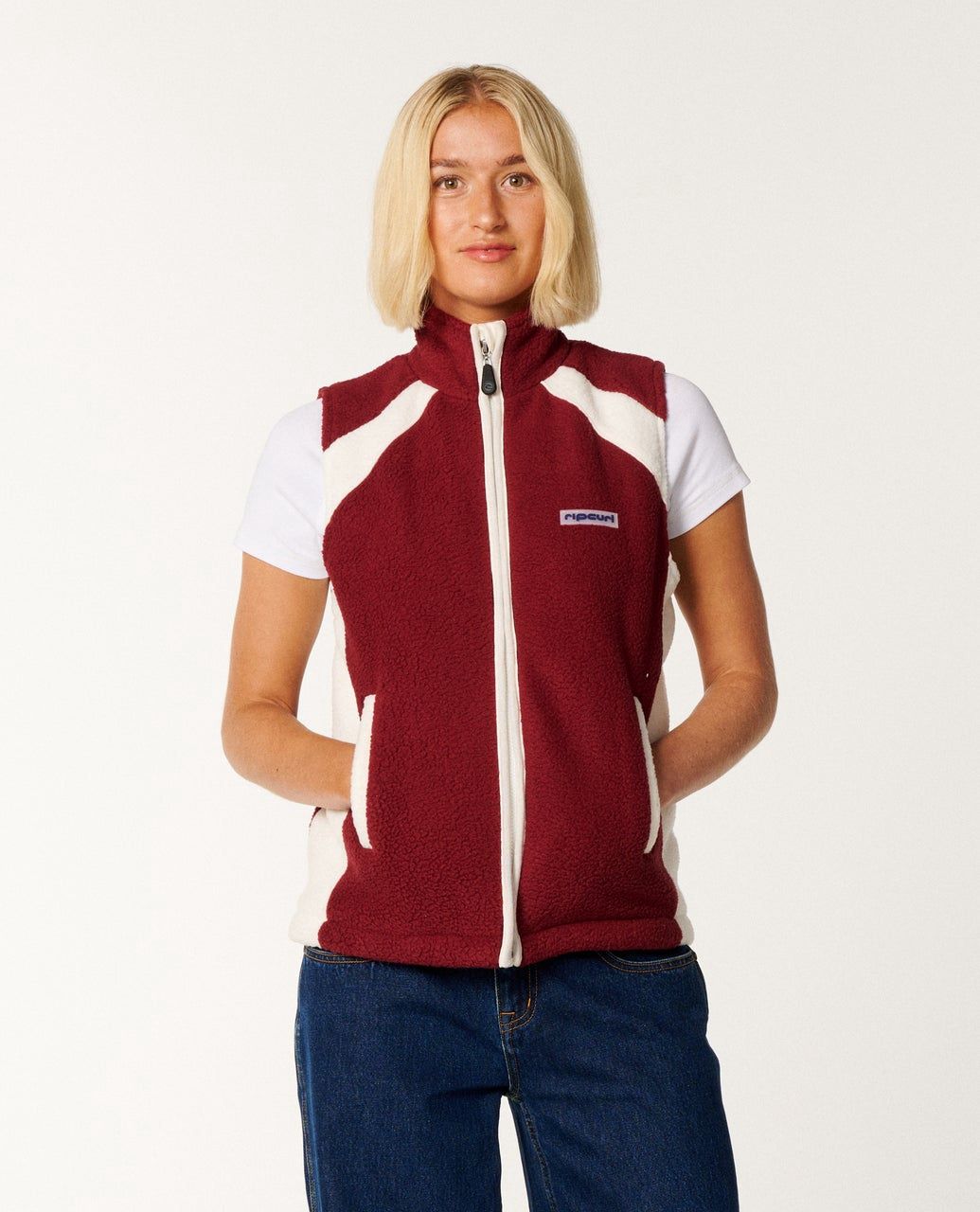 RipCurl Nova Polar Fleece Vest in Plum