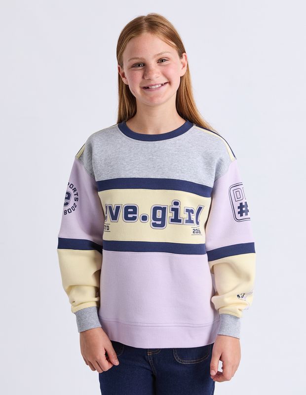 Eve Girl Division Panelled Crew [8-16YEARS]