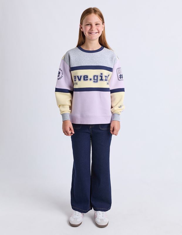 Eve Girl Division Panelled Crew [8-16YEARS]