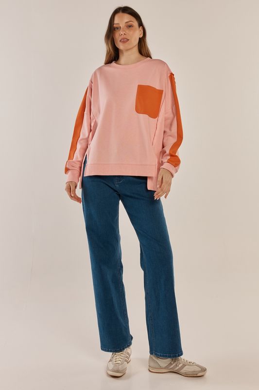 Tania Sweatshirt in Pink and Orange