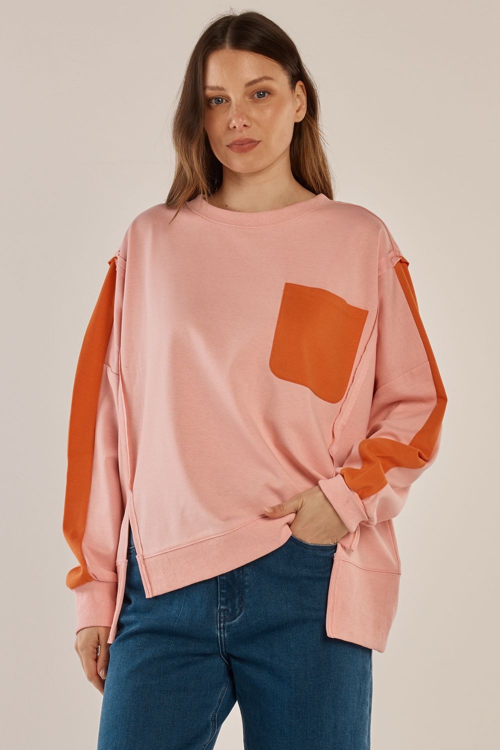 Tania Sweatshirt in Pink and Orange