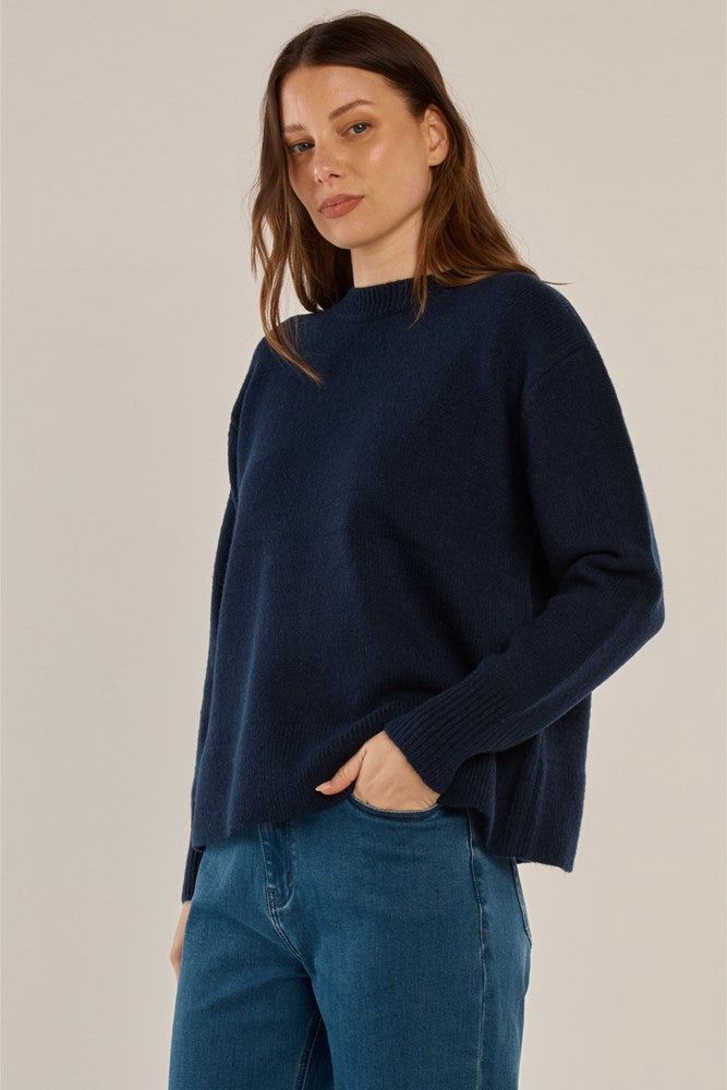 Betty Basic Camryn Knit Sweater in Navy