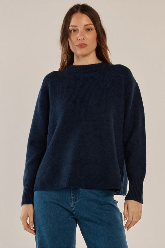 Betty Basic Camryn Knit Sweater in Navy