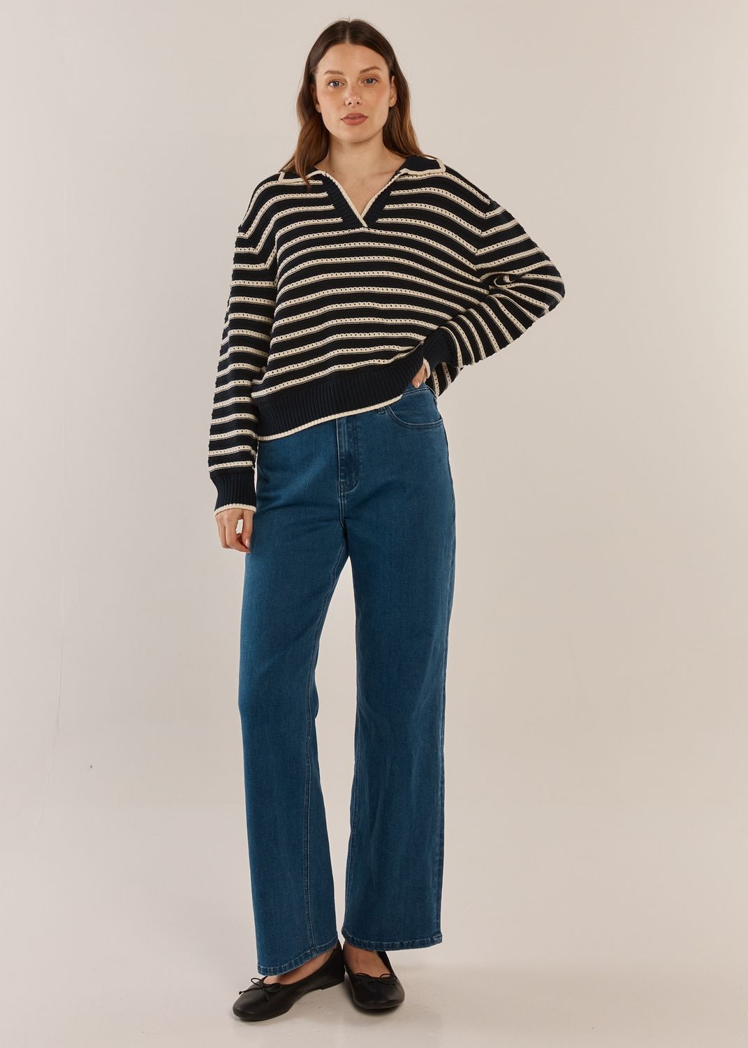 Betty Basic Aberdeen Polo Knit Sweater