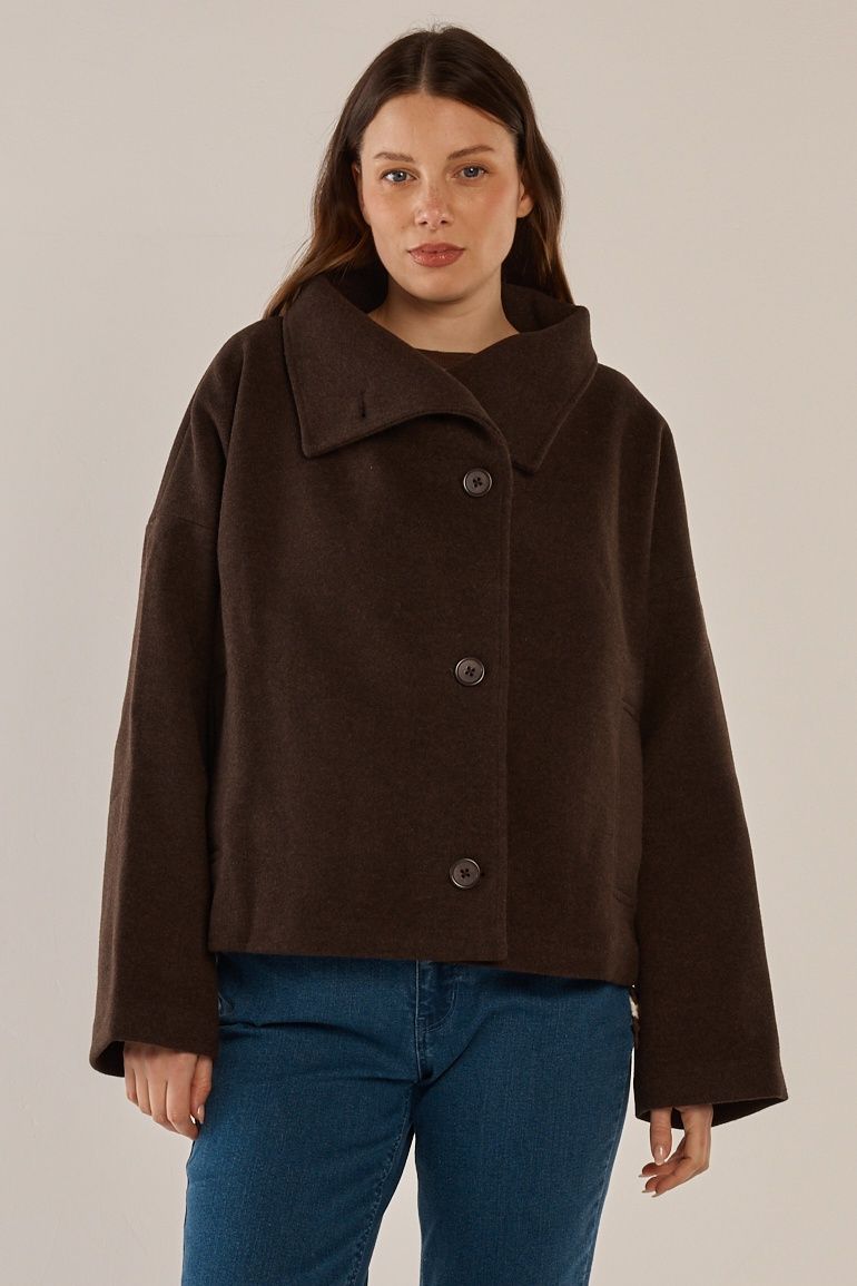 Betty Basic Prue Pea Coat in Chocolate