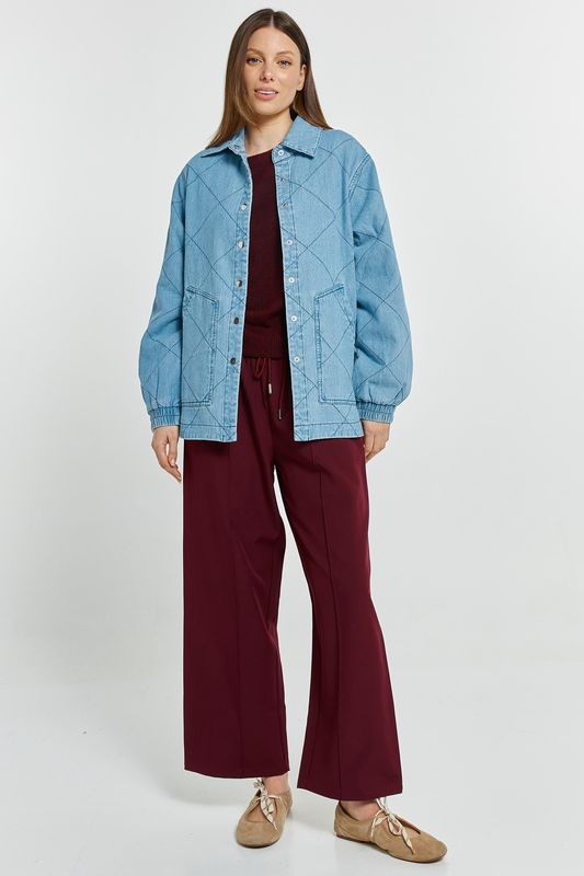 Betty Basics Quest Quilted Jacket in Denim Blue