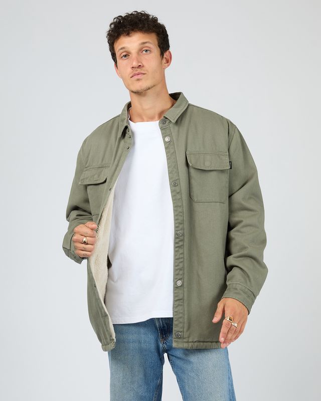 Riot Sherpa Shacket in Khaki