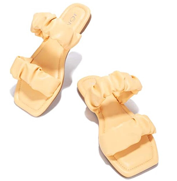 Cape Robbin JOMO Conflict Mules Slip On Slides Sandals Nude Open Toe Flat