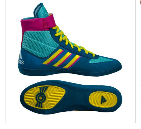 Adidas | G25907 | Combat Speed 5 | Aqua Yellow Teal Wrestling Shoes