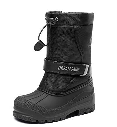 DREAM PAIRS Little Kid Kamick Black Mid Calf Waterproof Winter Snow Boots
