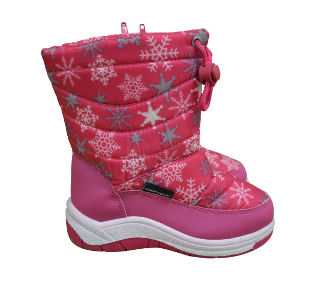 Adorababy Pink Snowflake Snow Boots Little Kids