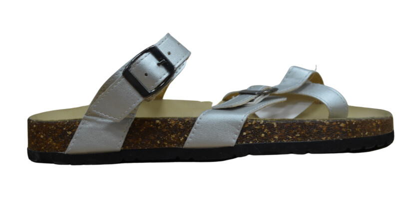 Women's Silver and Cork Sandals