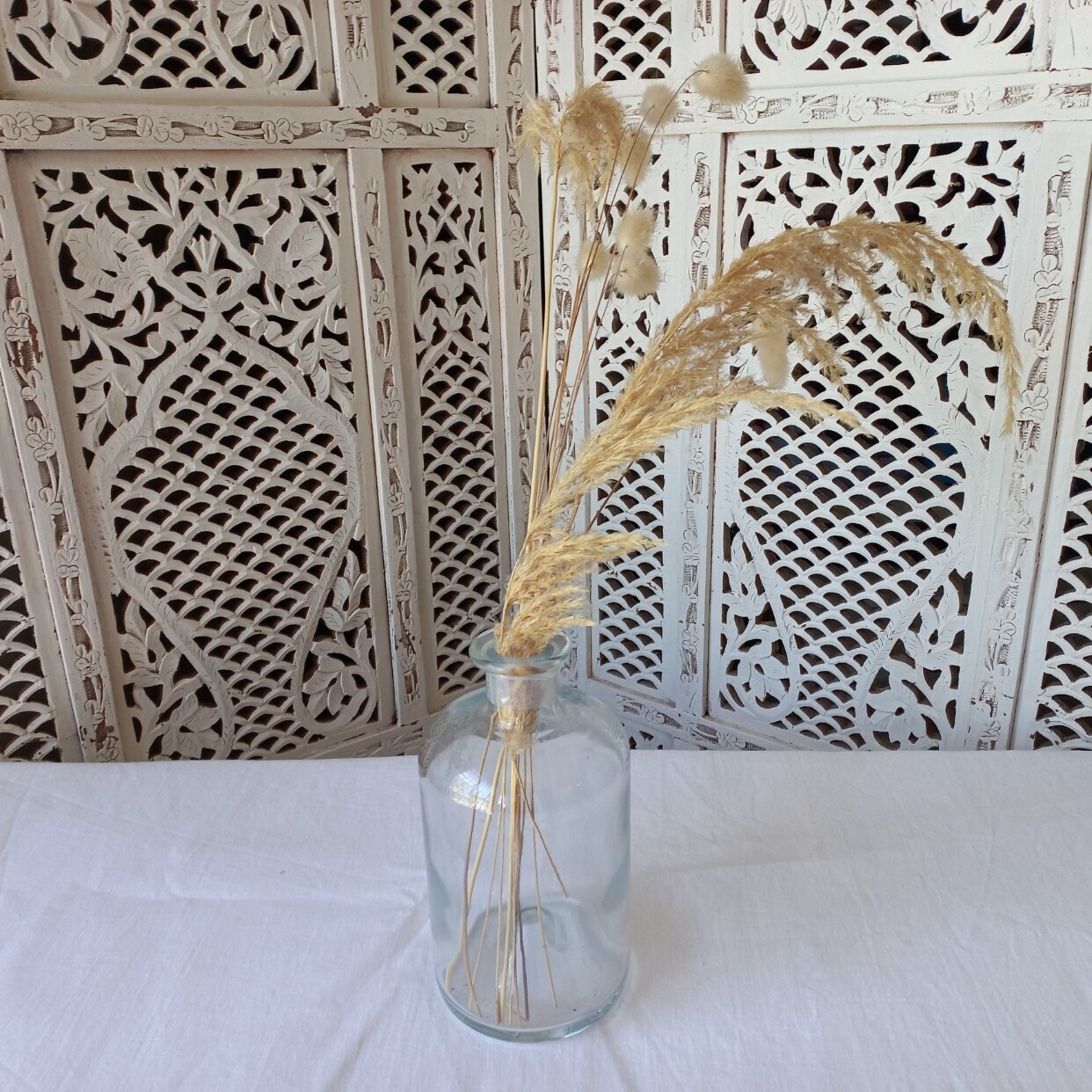 Glass Vase with Bunny Tails