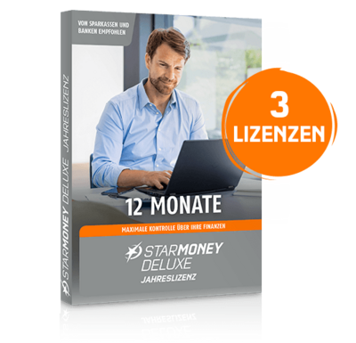 StarMoney Deluxe | 3 PCs | 1 Jahr | inkl. Premiumsupport | ESD