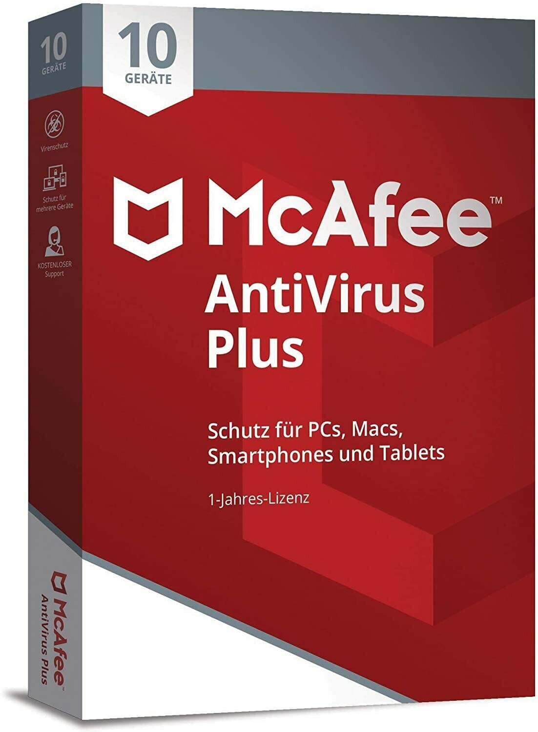 McAfee Antivirus Plus | 10 Geräte  | 1 Jahr | stets aktuell | Box