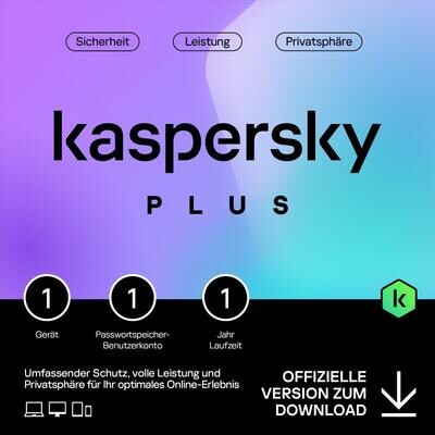 Kaspersky Plus Internet Security | 1 Gerät | 1 Jahr | stets aktuell | Key in 5 Min. | ESD