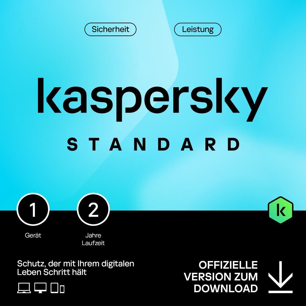 Kaspersky Standard | 1 Gerät | 2 Jahre | stets aktuell | ESD