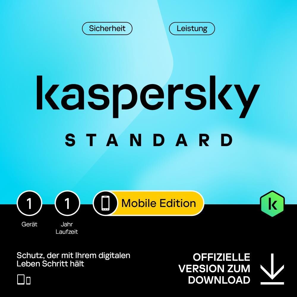 Kaspersky Mobile Device Security | 1 Mobil-Gerät | 1 Jahr | stets aktuell | ESD