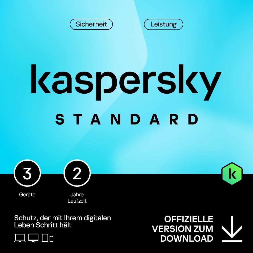 Kaspersky Standard | 3 Geräte | 2 Jahre | stets aktuell | ESD
