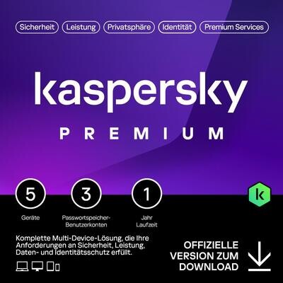 Kaspersky Premium Total Security | 3 Geräte | 1 Jahr | stets aktuell | ESD