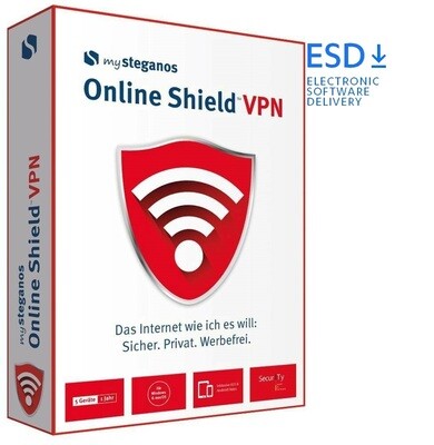 mySteganos Online Shield VPN | 5 Geräte | 1 Jahr | stets aktuell | ESD