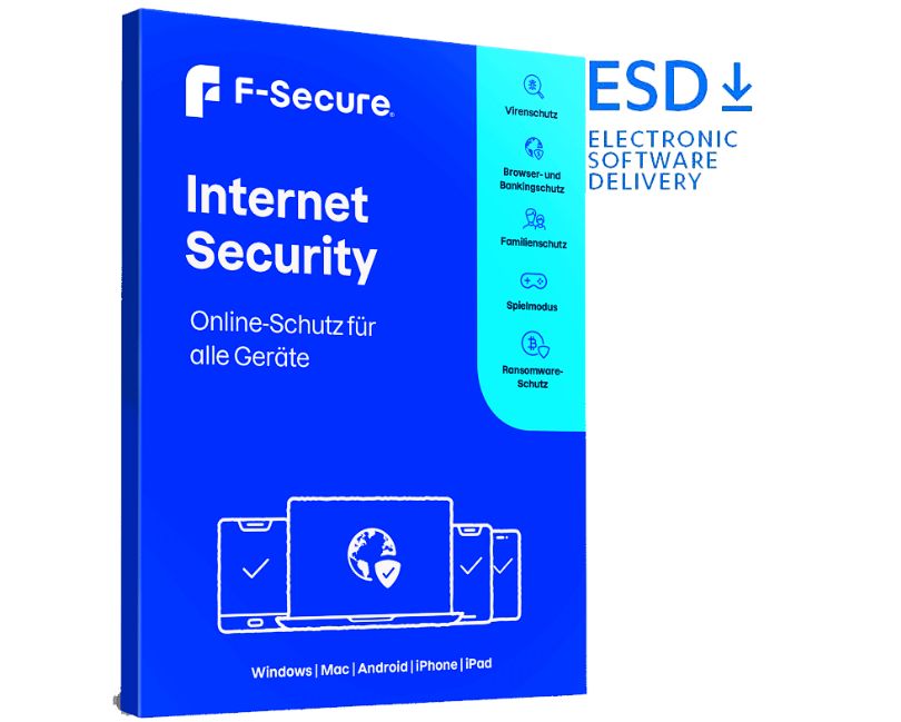 F-Secure Internet Security | 5 Geräte | 2 Jahre | stets aktuell | ESD