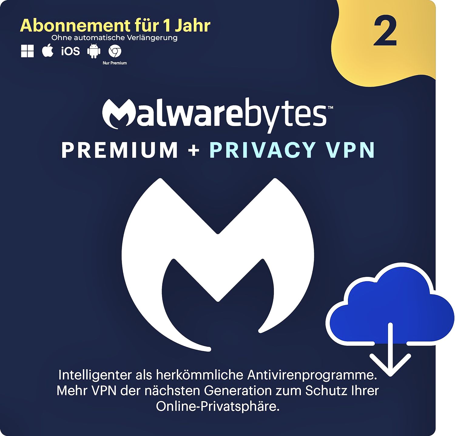 Malwarebytes Premium Plus | 2 Geräte | 1 Jahr | stets aktuell | ESD