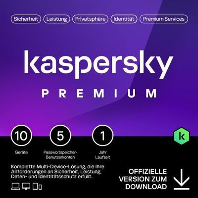 Kaspersky Premium Total Security | 10 Geräte | 1 Jahr | stets aktuell | ESD
