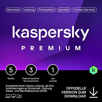 Kaspersky Premium Total Security | 5 Geräte | 1 Jahr | stets aktuell | ESD