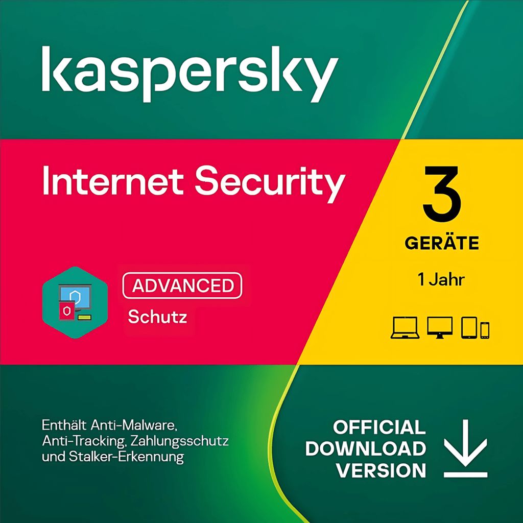 Kaspersky Internet Security | 3 Geräte | 1 Jahr | stets aktuell | Key in 5 Min. | ESD