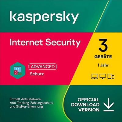 Kaspersky Internet Security | 3 Geräte | 1 Jahr | stets aktuell | Key in 5 Min. | ESD