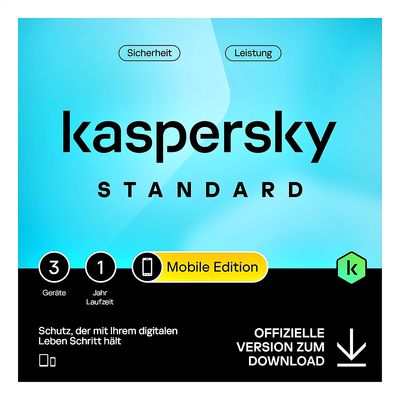 Kaspersky Mobile Device Security | 3 Mobil-Geräte | 1 Jahr | stets aktuell | ESD