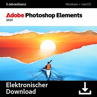 Adobe Photoshop Elements 2025 | 2 Geräte | 3 Jahre | ESD