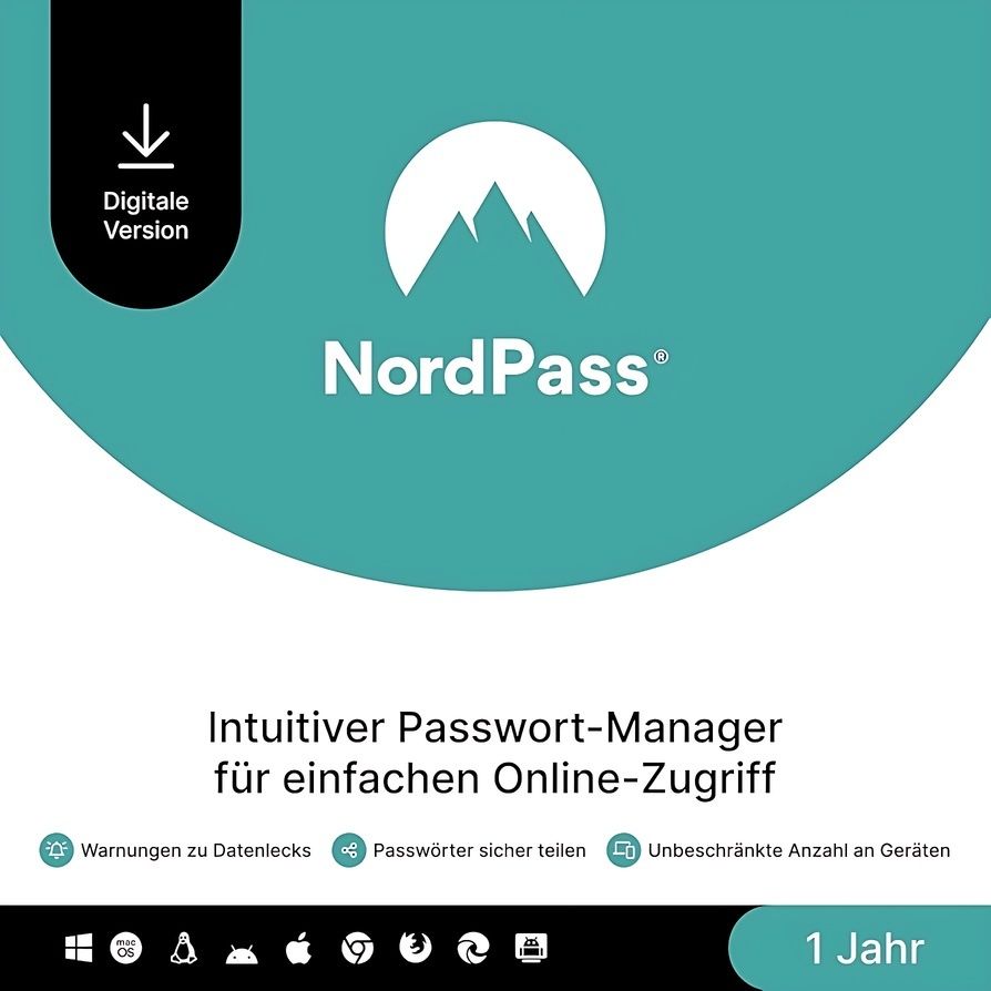 NordPass Premium Passwort-Manager | alle Geräte | 1 Jahr |  ESD