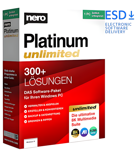 Nero Platinum Unlimited 2025 | 1 PC | Dauerlizenz | ESD
