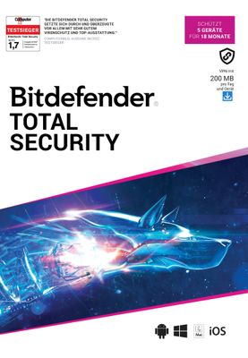 Bitdefender Total Security | 5 Geräte | 18 Monate | stets aktuell | ESD