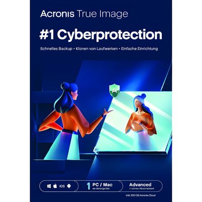 Acronis True Image Advanced | 1 PC/MAC | 1 Jahr | inkl. 500 GB Cloud | ESD